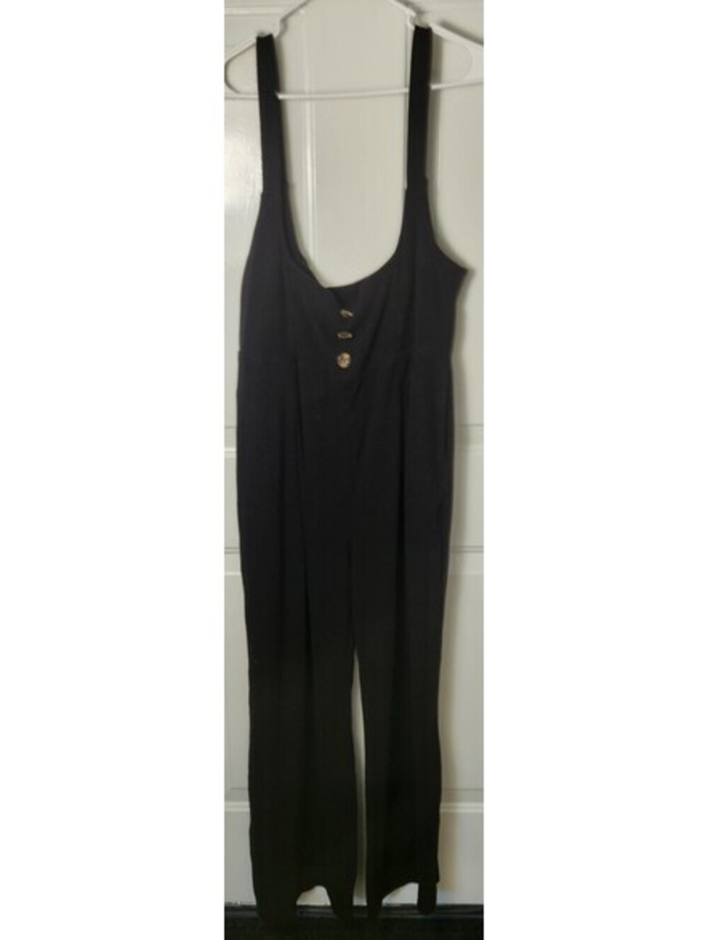 Halara Adjustable Strap Button Wide Leg Overalls Blue Size L W/ Pockets Size XL
